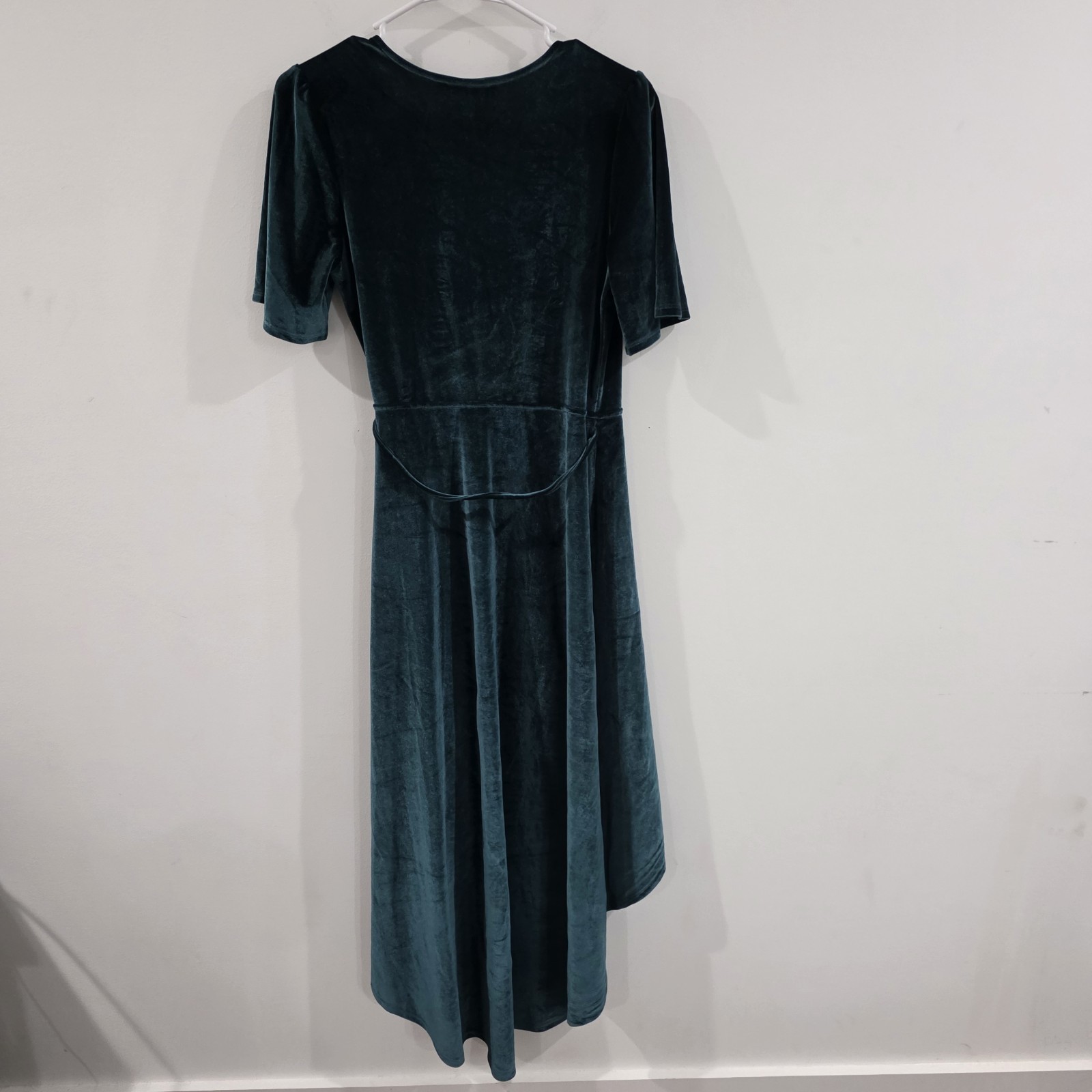 Lulus Wrap Dress Size Medium Green Velvet Maxi Fairy Regency