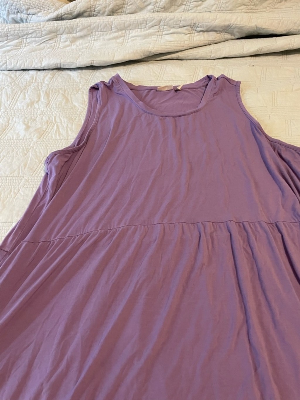LOGO by Lori Goldstein Lavender Sleeveless Swing Dress