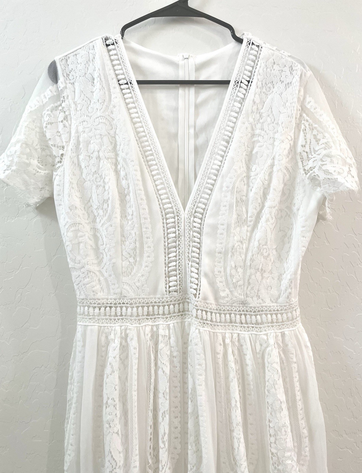 Women’s White Lace Boho Maxi Dress