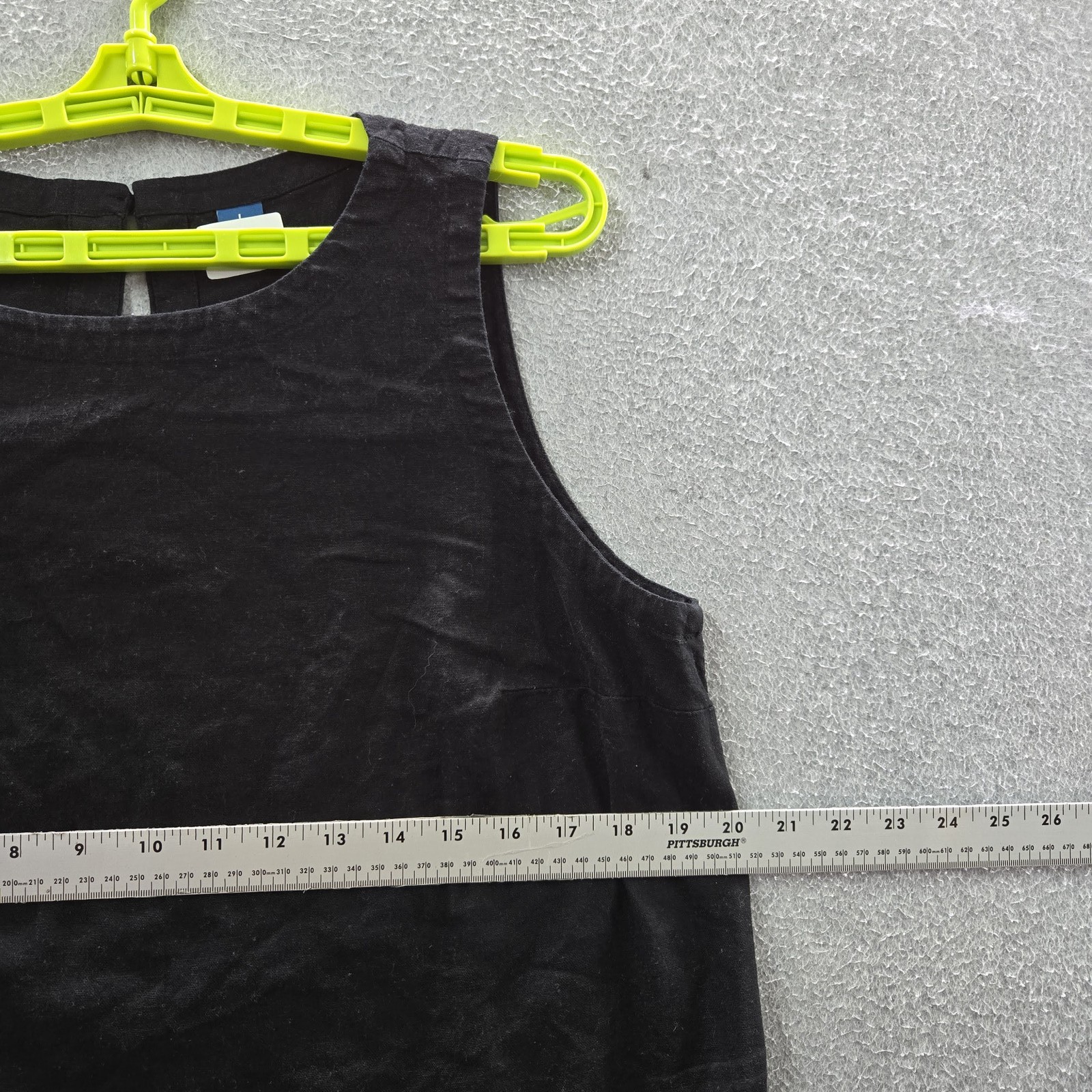 Old Navy Women Dress L Black Linen Rayon Shift Sleeveless Tank Coastal Beachy
