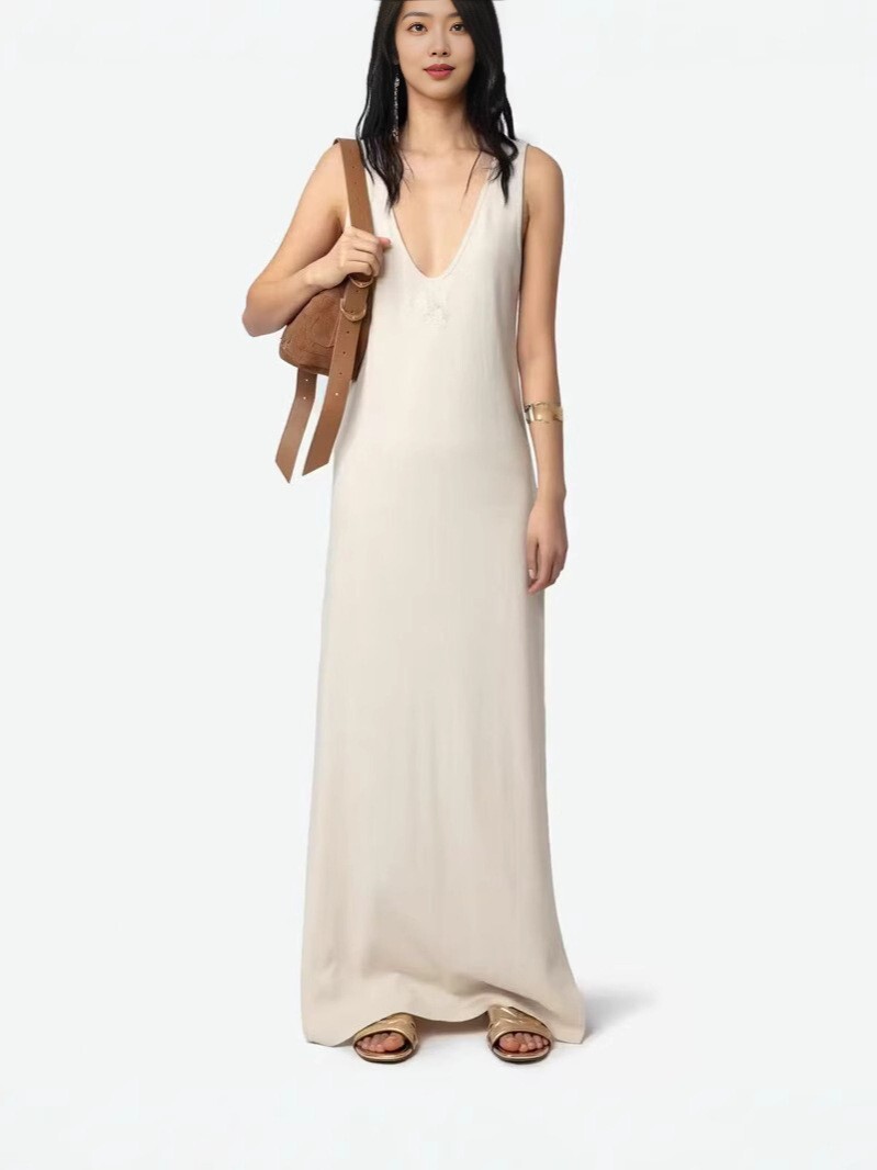 NEW Women Zadig &Voltaire Organic Cotton Linen Sweet Soft Comfort Top Dress XS-L