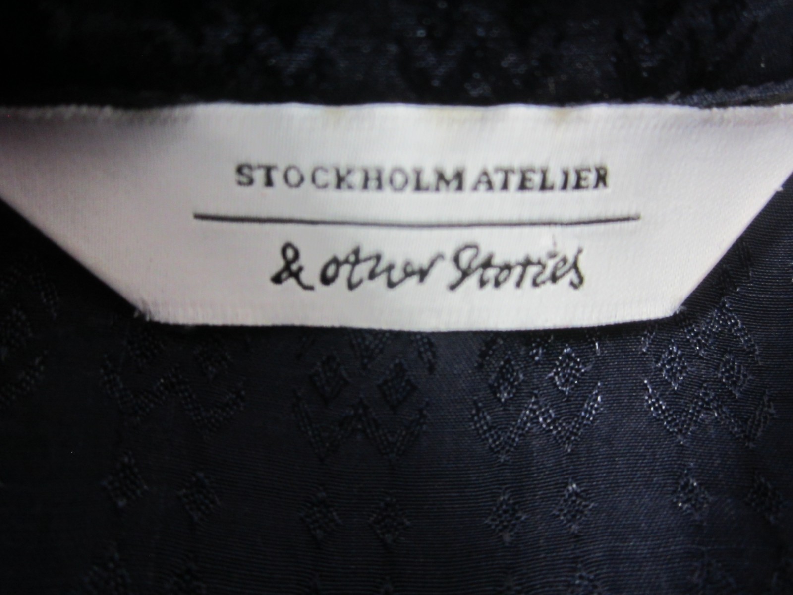 Stockholm Atelier & Other Stories Women 10 Navy Blue Cap Sleeve Gathered Dress