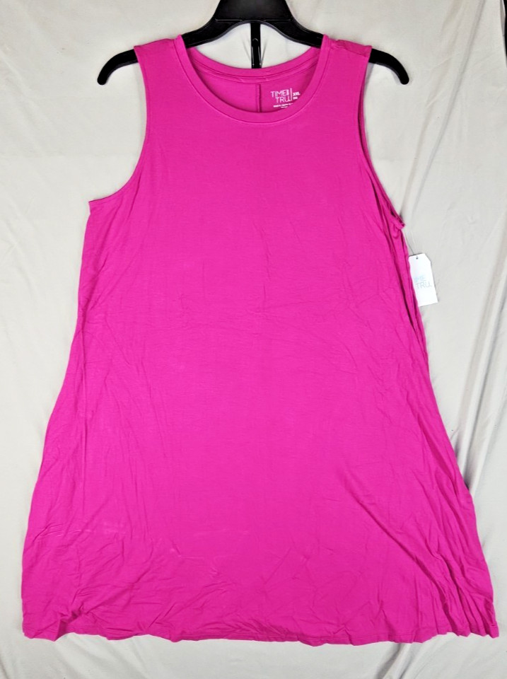 Pink Tank Casual Dress XXL 20 BOGO Eligible Sleeveless Dress NWT Time and Tru