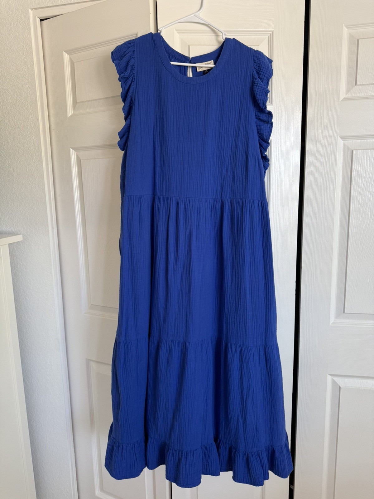 Universal Thread Women Blue Tiered Sleeveless Ruffle Dress Size 2X