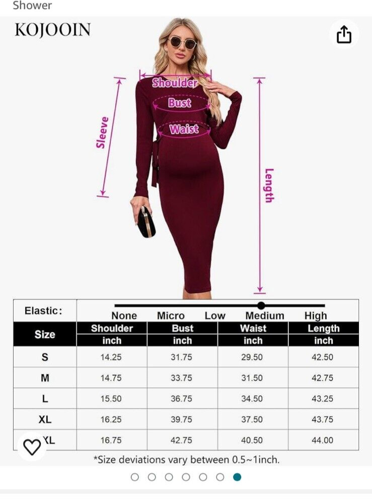 women’s Kojooin wine fitted rib knit long sleeve maternity dress size X Large