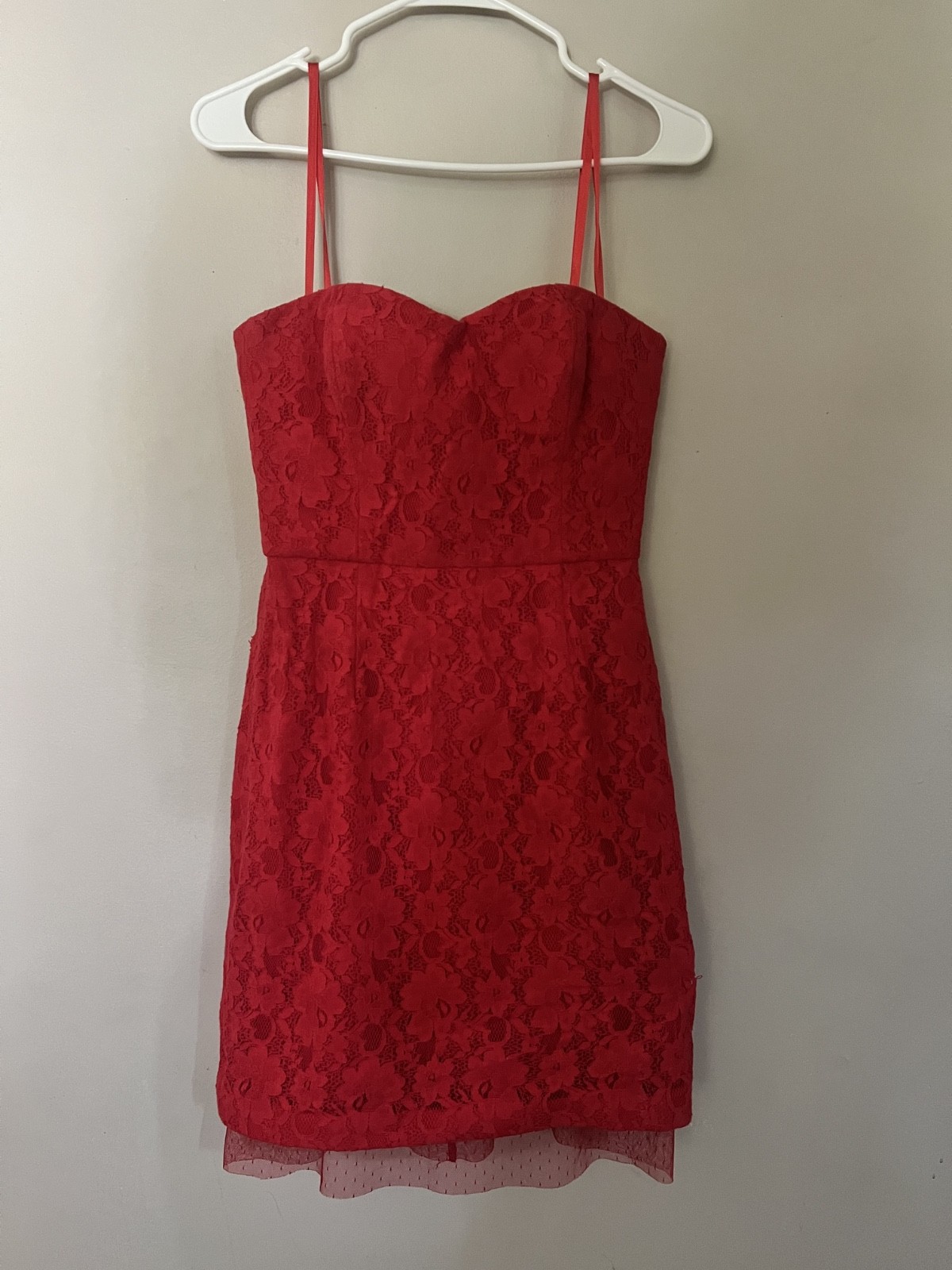 BCBGMax Azria Roselle Stapless Mini Dress in Red, Size 6, Excellent Condition
