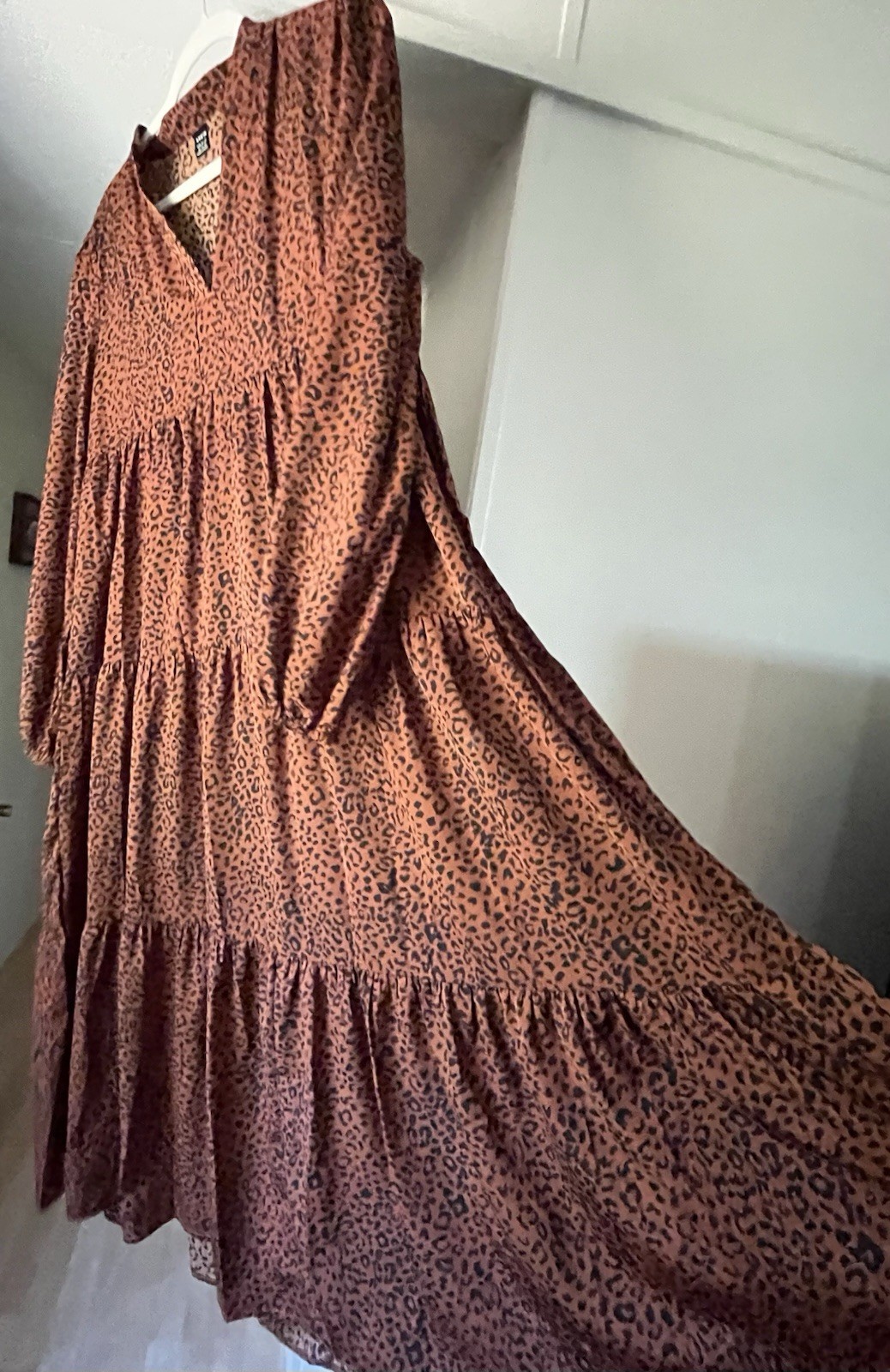 Ankle Length Boho Leopard Print Brown Black Dress SHEIN Women’s XL NWOT