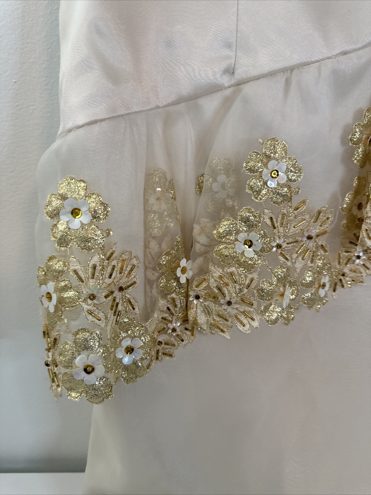 Custom Tailored Unbranded Dry Clean Only Brushed Silk, Hand Embellished Dress