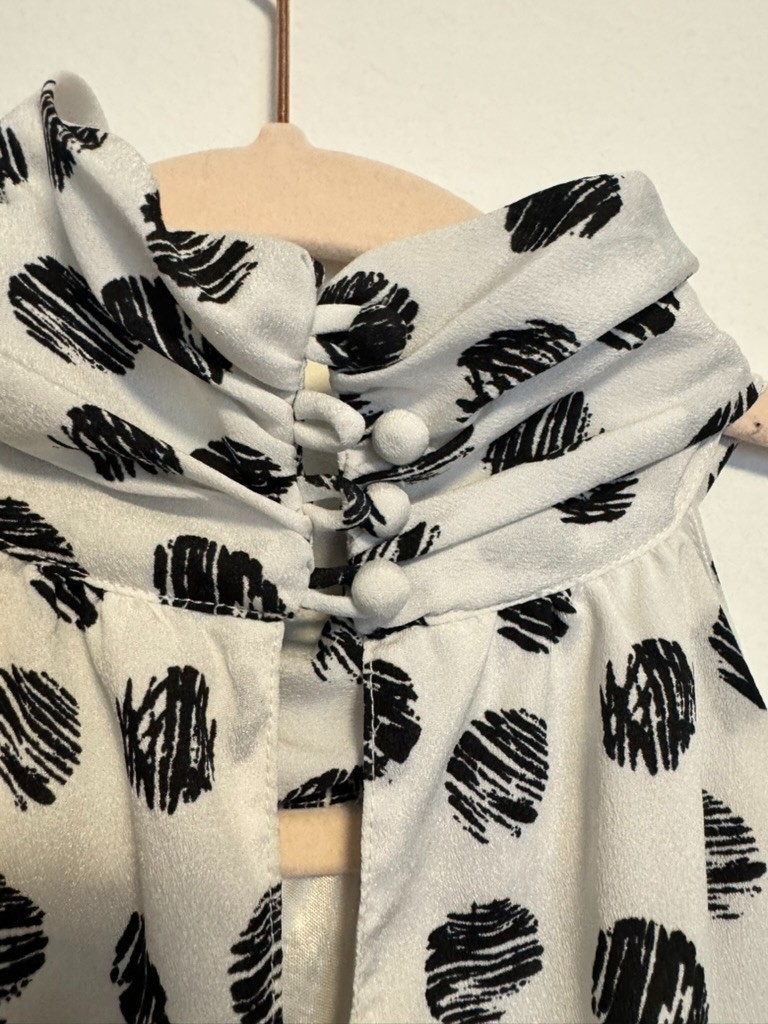 New York & Co Black & White Polka Dot Halter Dress BodyCon 14 VTG Inspired
