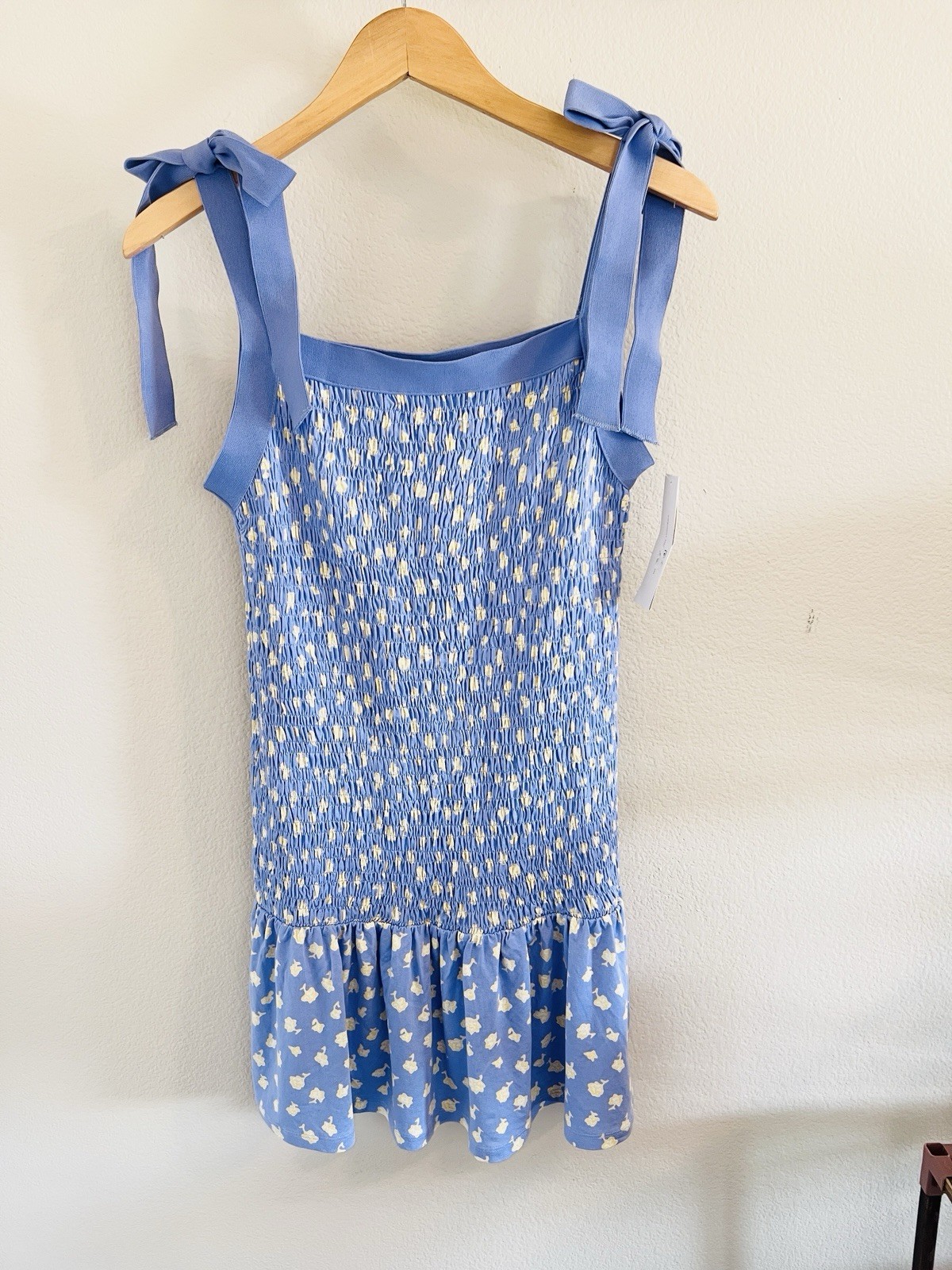 French Connection Womens Peony Doria Ruched Dress Paradiso Blue NWT Size Medium