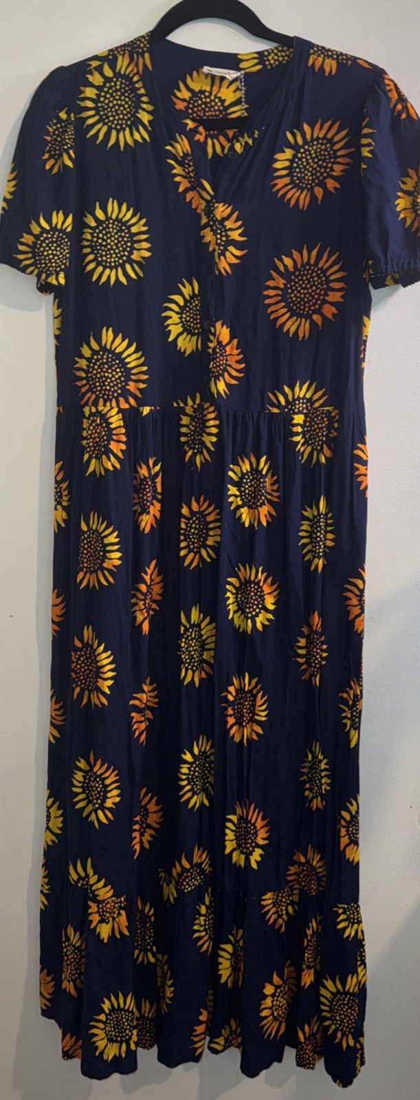 NWT Sugarhill Brighton Sz 6/S Tammy Batik Sunflower Maxi Dress Boho Modest