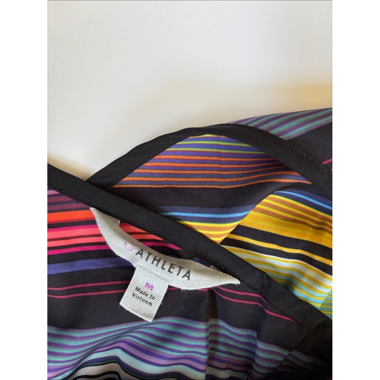 Athleta Havana Striped Midi Dress Travel Wanderluxe Fabric Lightweight Medium