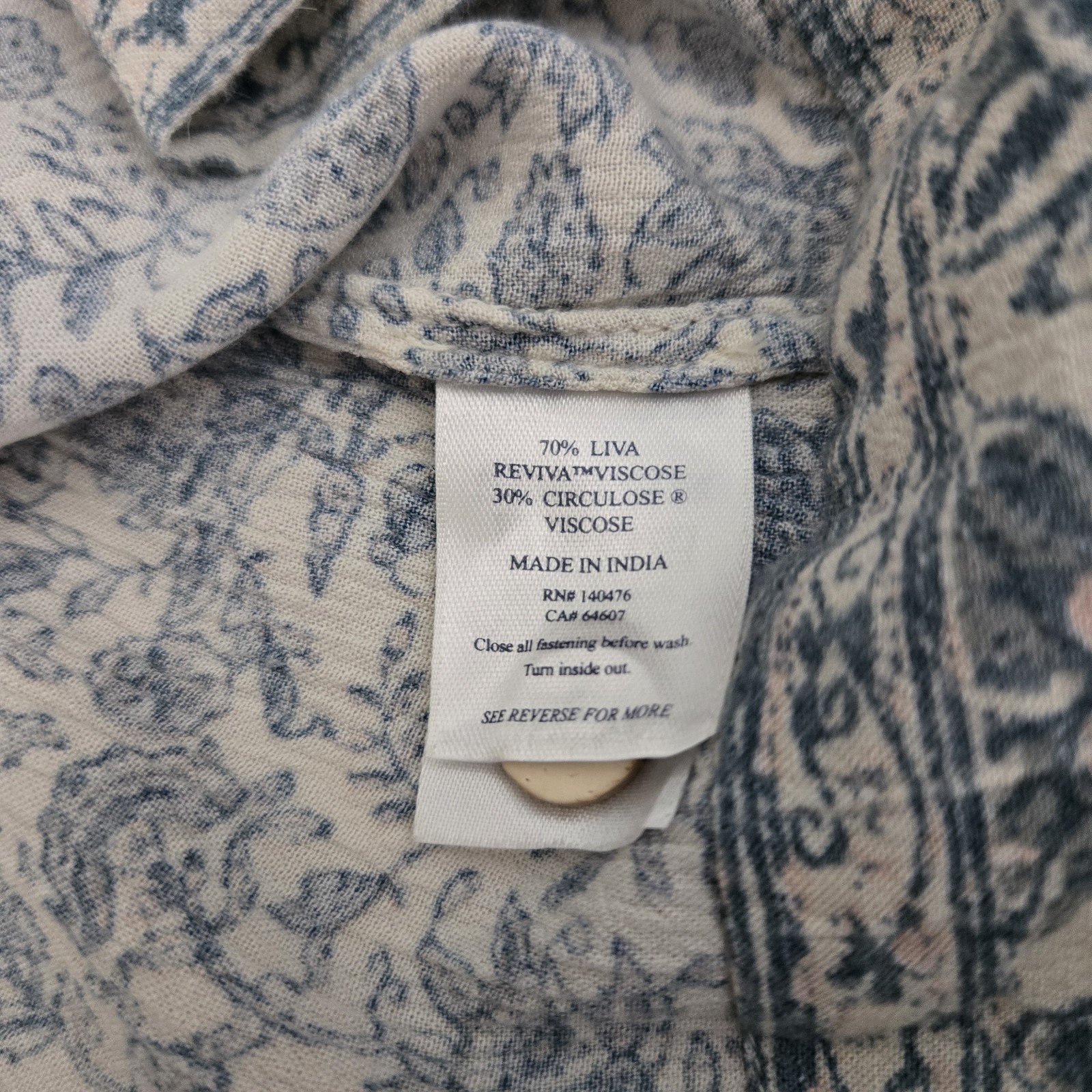 Faherty Island Times Tie Waist Midi Shirtdress Dress Floral Blue Light Airy M