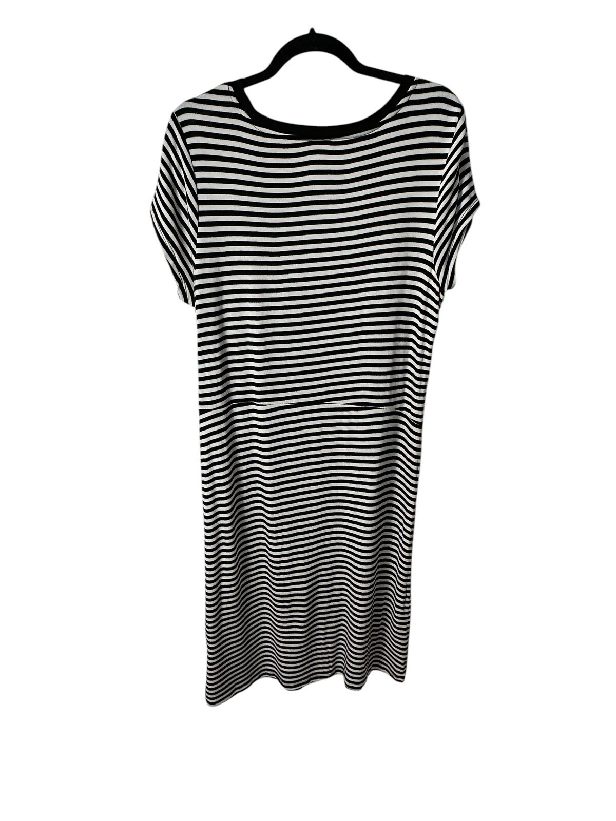 Cable & Gauge Black White Tie Waist Cap Sleeve Pullover Shift Dress Size XL