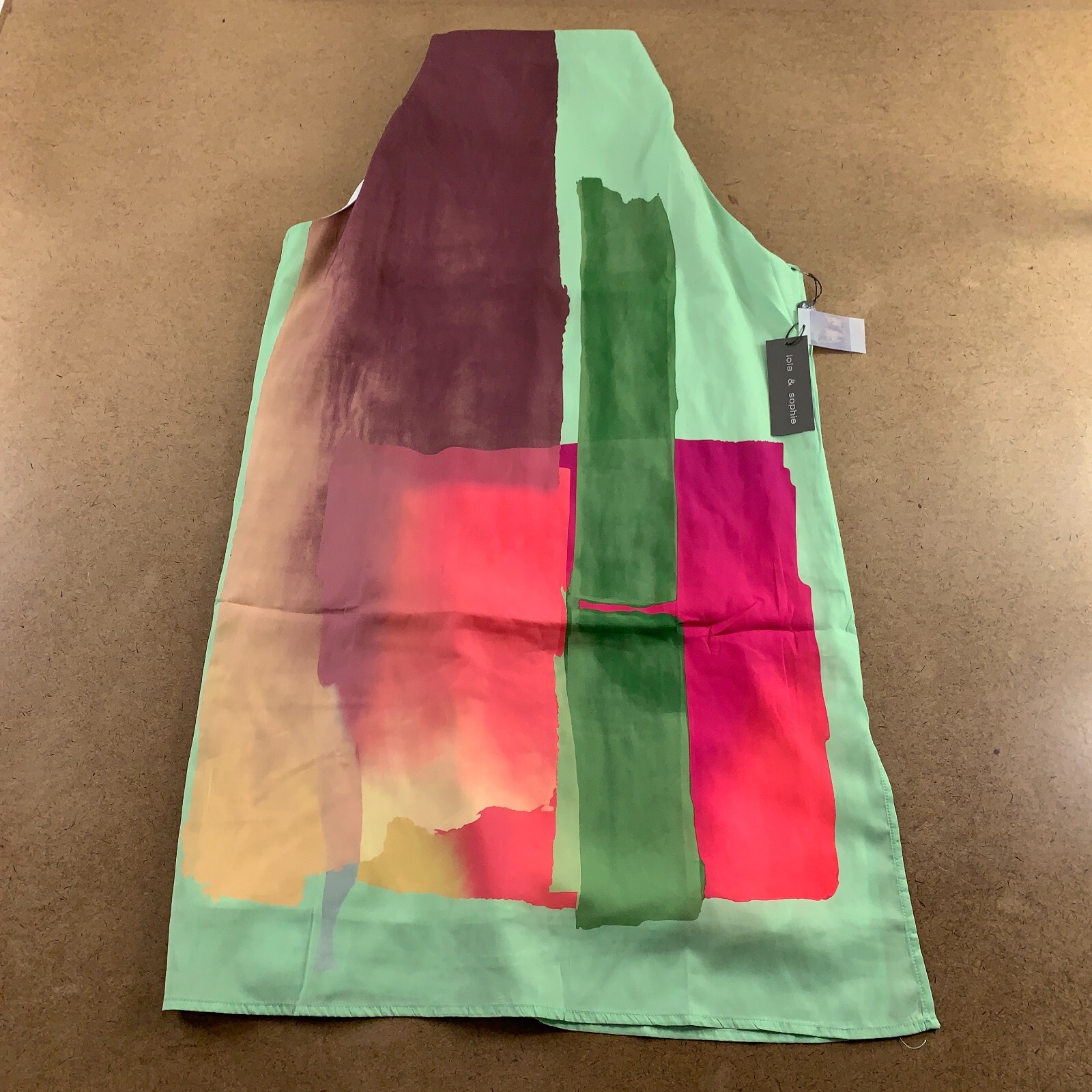 Lola & Sophie Women’s Medium Colorful Sleeveless High Cowl Neck Shift Dress NWT