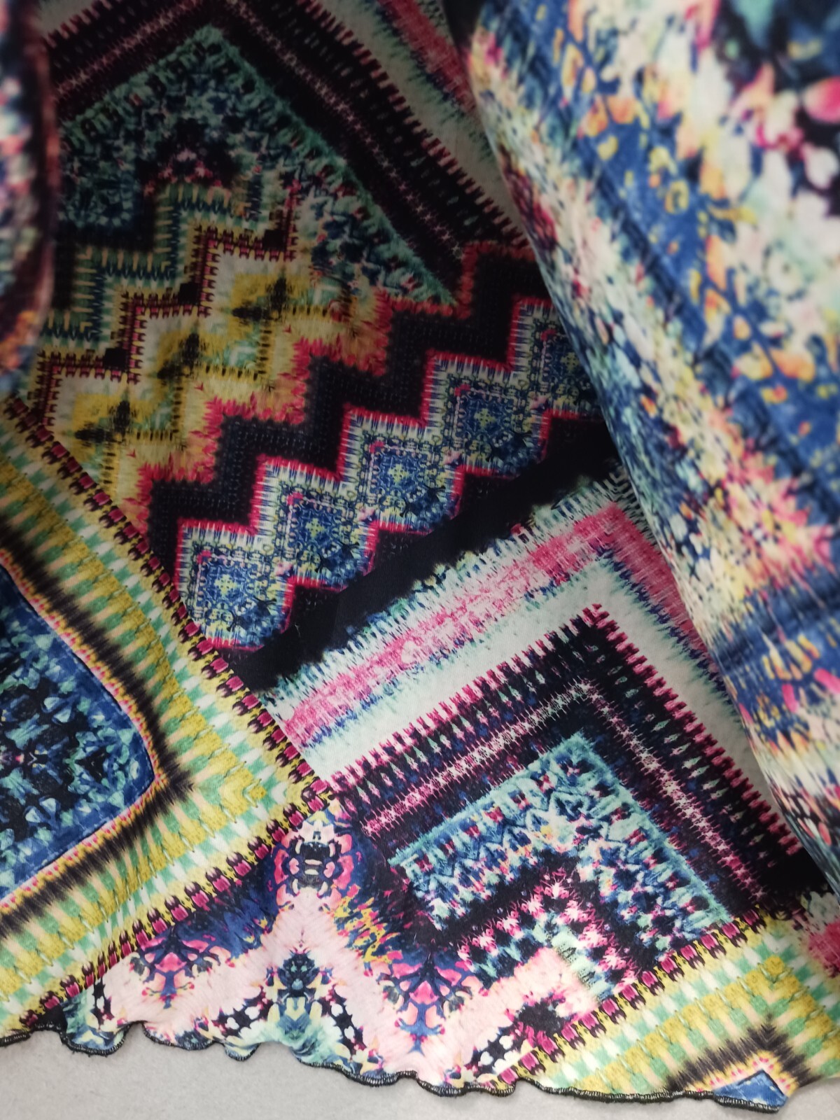 Unknown Sleeveless A-line Dress S Multicolor Geometric Print Knit Casual Party