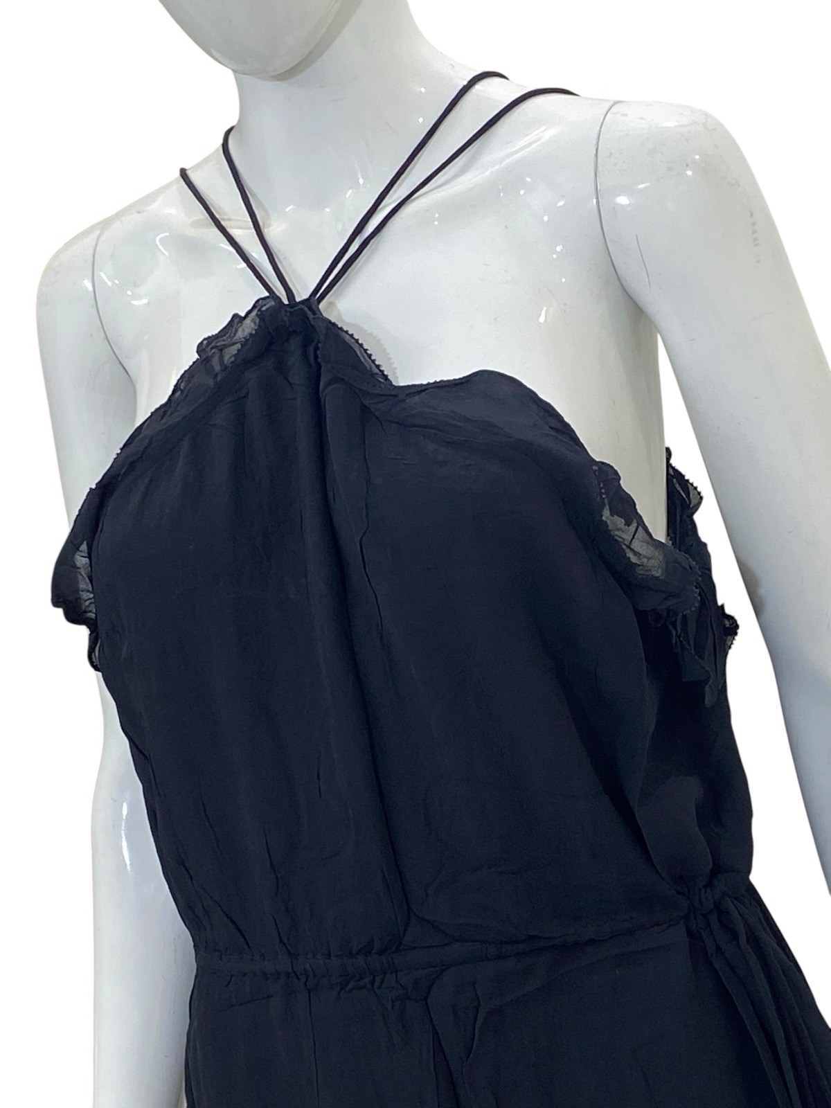 Isabel Marant Etoile Women’s Betty Spaghetti Strap Ruffle Short Mini Dress S 34