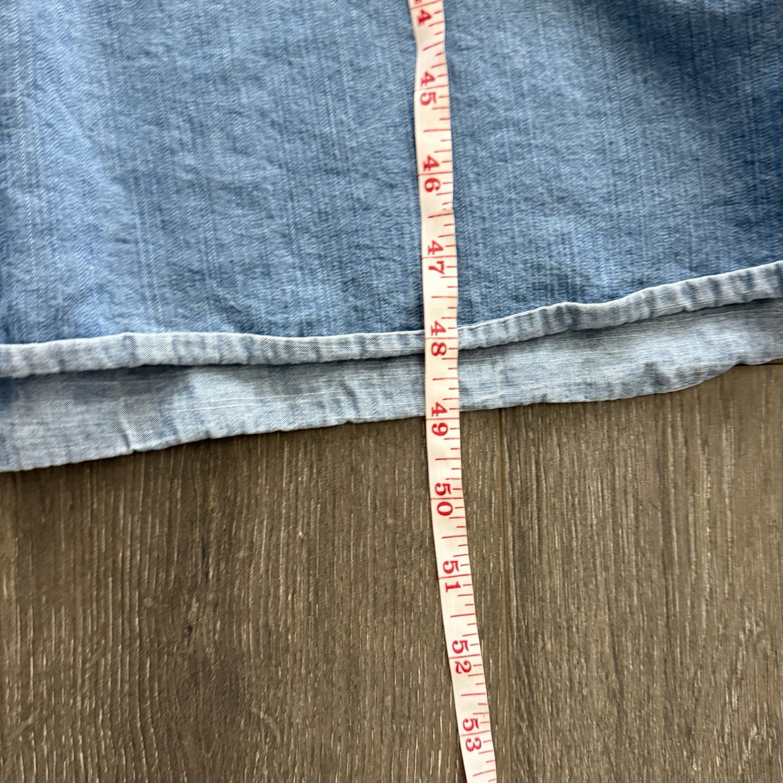 Lands End Denim Chambray Maxi Dress XL Sleeveless Tiered Boho Festival Western
