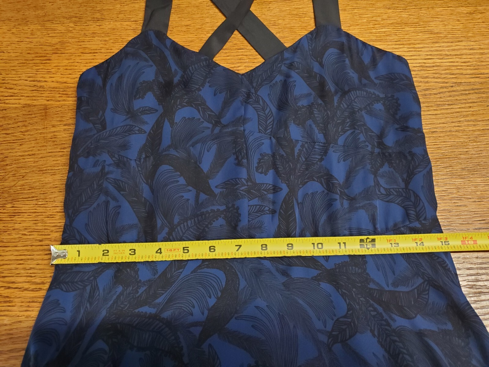 Derek LAM Womens 0 Midi Dress 100% Silk Blue DESIGNER Criss Cross Straps XS