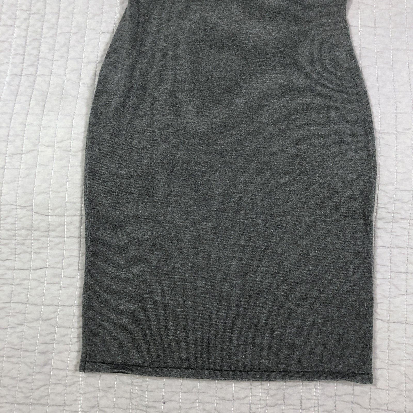 Kenneth Cole Sweater Dress Womens Medium Gray Cowl Neck Pullover Knit Sleeveless