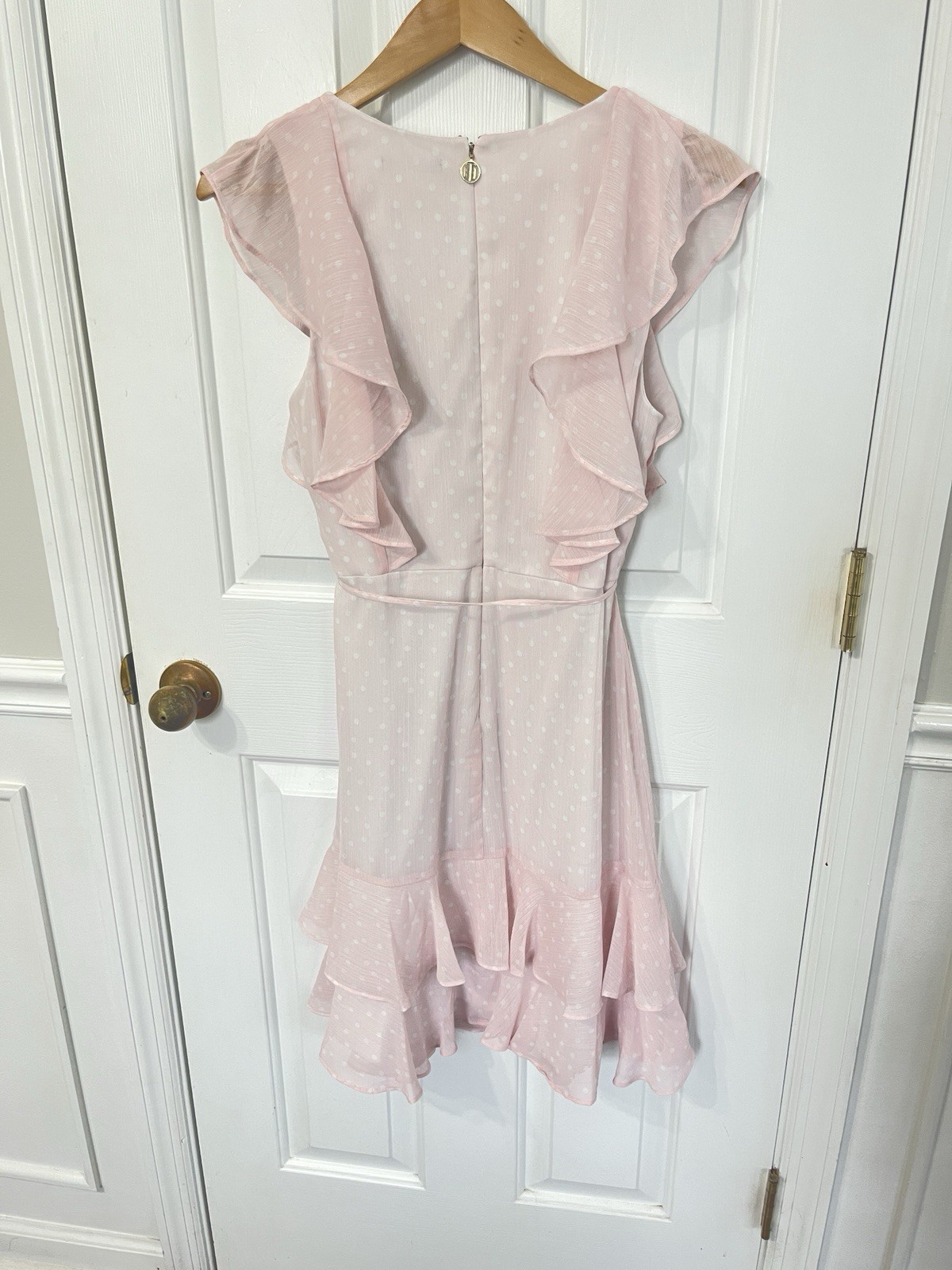 Tommy Hilfiger Medium Mini Dress Pale Pink & White Ruffles Feminine