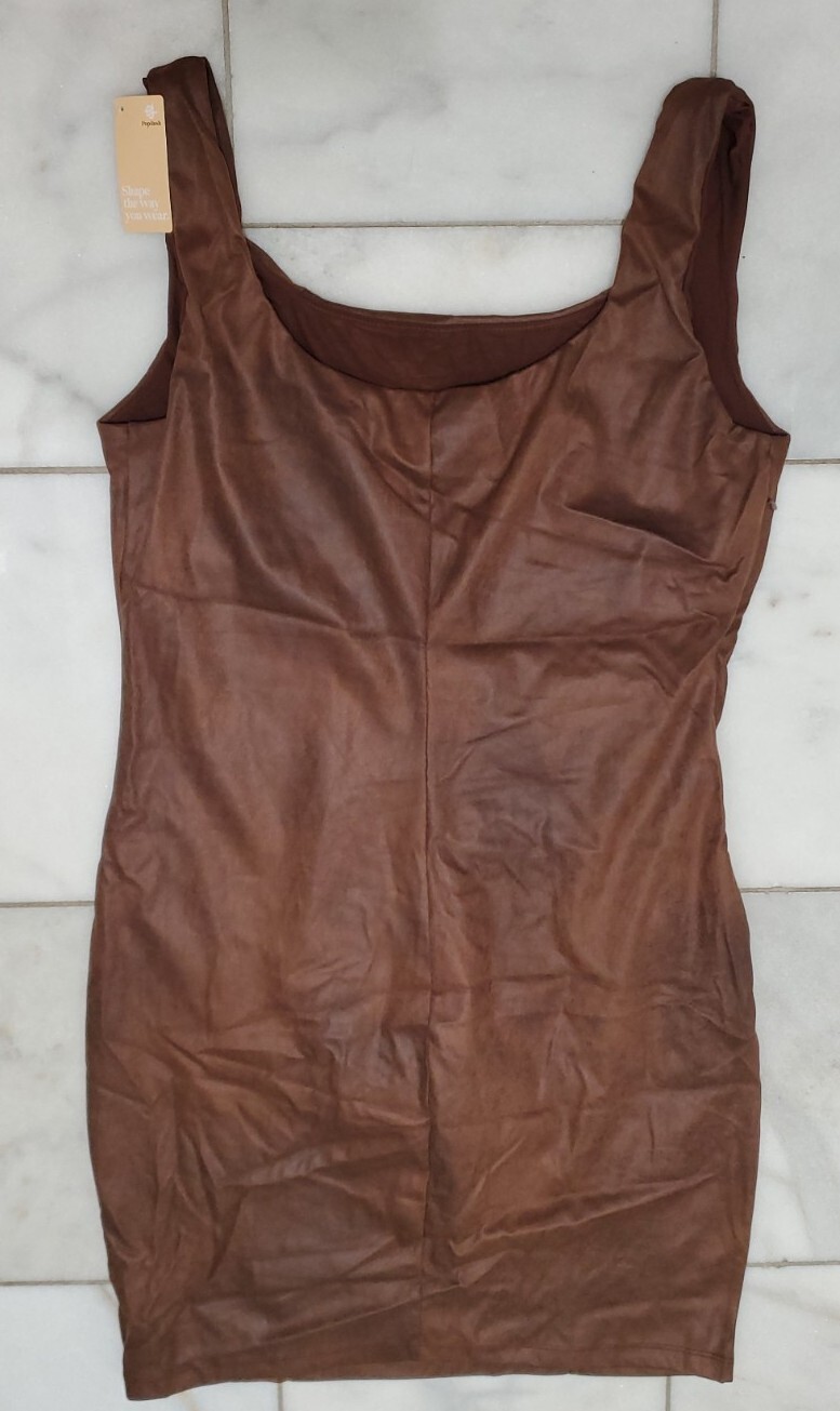 popilush Short Dress Attached Body Suit Brown Sz 3XL