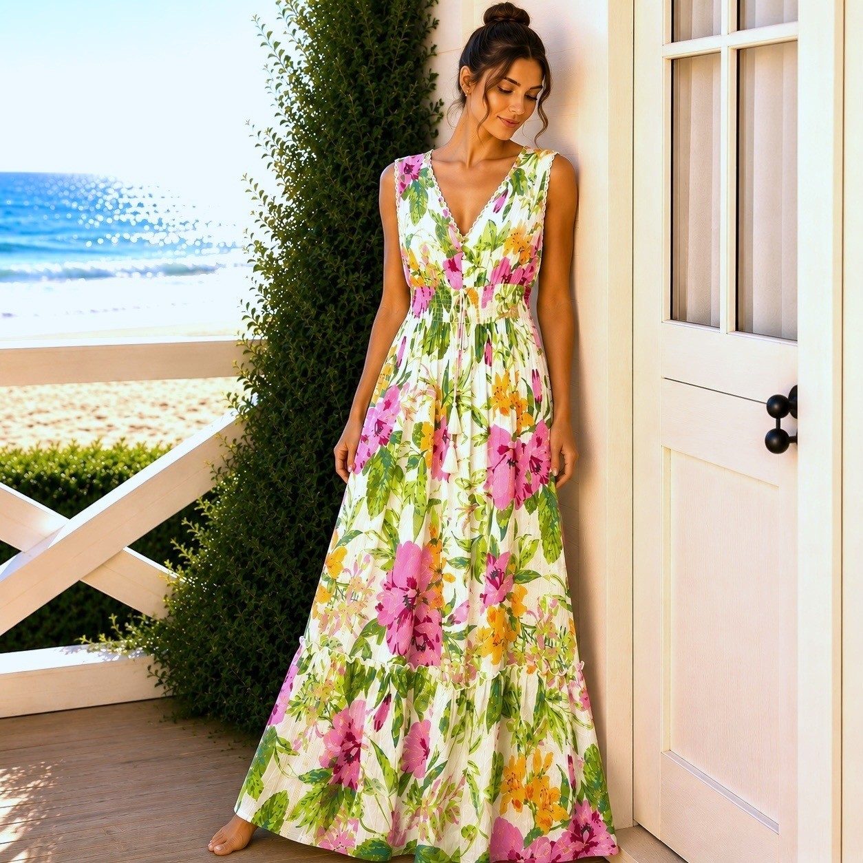 Anthropologie Beyond Words 1X Maxi Dress Cottagecore Romantic Coquette Feminine