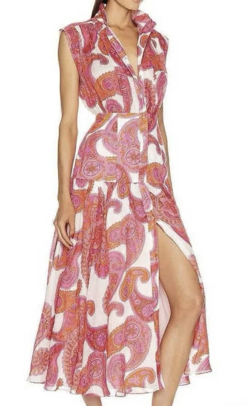 ZIMMERMANN Peggy Paisley Midi Shirt Dress Size O/AUS 8/US 4 RRP $895