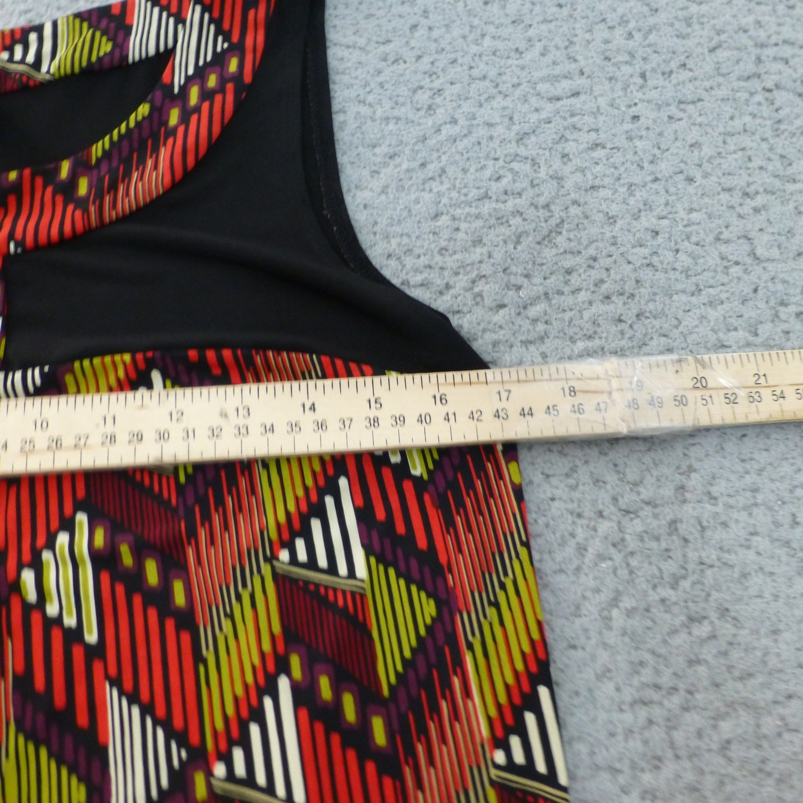 Sangria Shift Dress Womens 6 Geometric Pockets Sleeveless Black Red Green