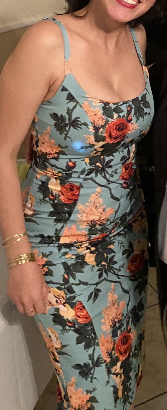 50s Pinupgirl Women’s Floral Laura Byrnes Spaghetti Strap Midi Dress, Zip, M
