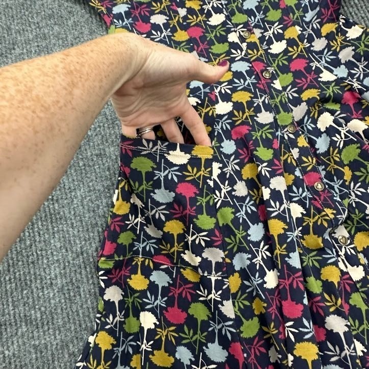Effies Heart Fit and Flare Tree All Over Print Dress w Pockets Womens sz Medium