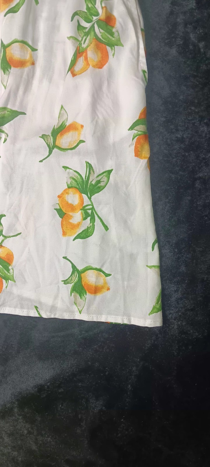 Mimi Chica Sleeveless Mini Sundress XL White Lemon Print Tie Front Keyhole Boho