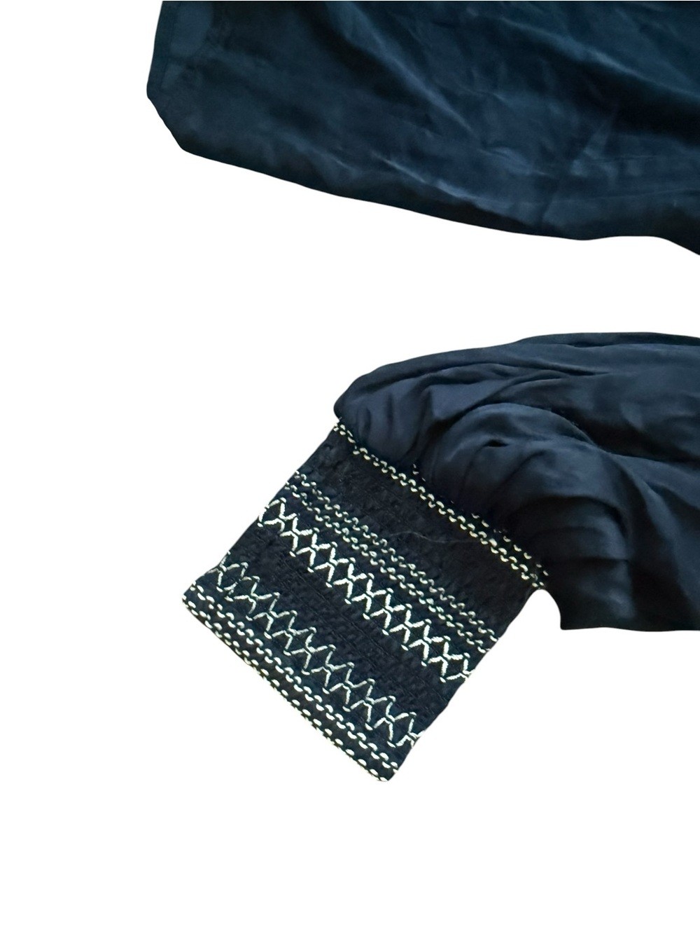 Tularosa Navy Tribal Blue Mini Ruffle V-neck Dress Small