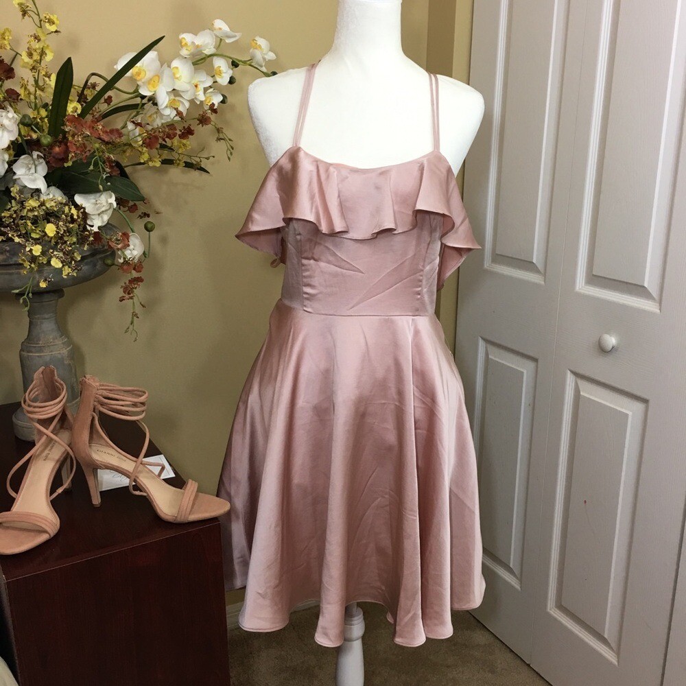 Gianni Bini Spaghetti Strap Scoop Neckline Ruffle Mini DRESS Romantic Coquette
