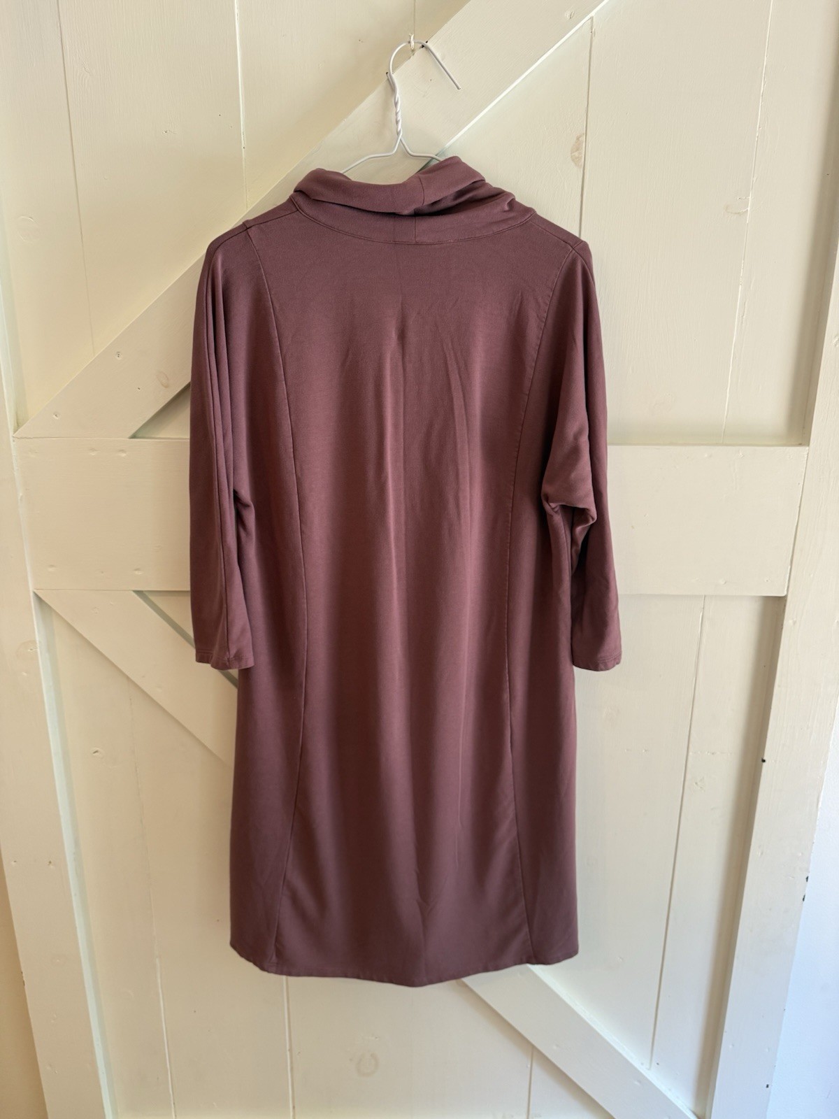 J.Jill Wearever Collection Mauve Cowl Neck Knit Dress Pockets Size Medium