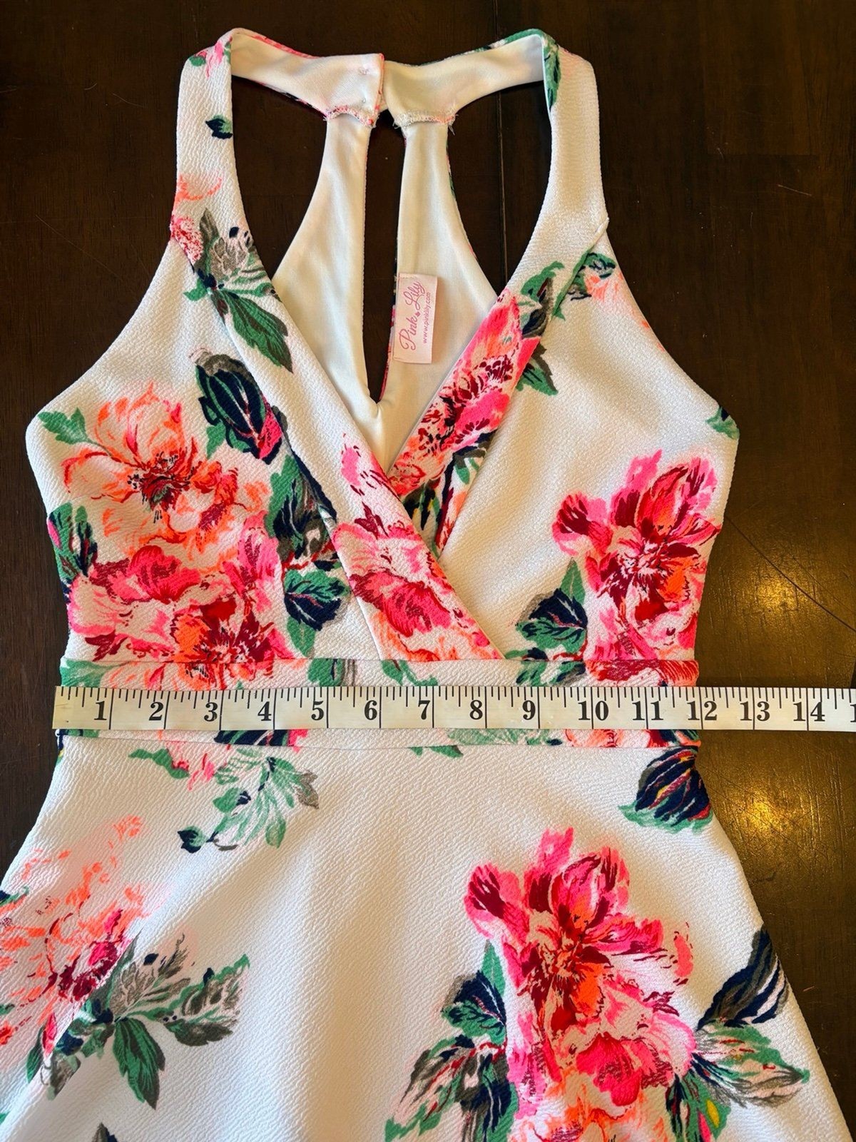 Dress midi mini circle skirt a line pink floral flowers racerback teens romantic