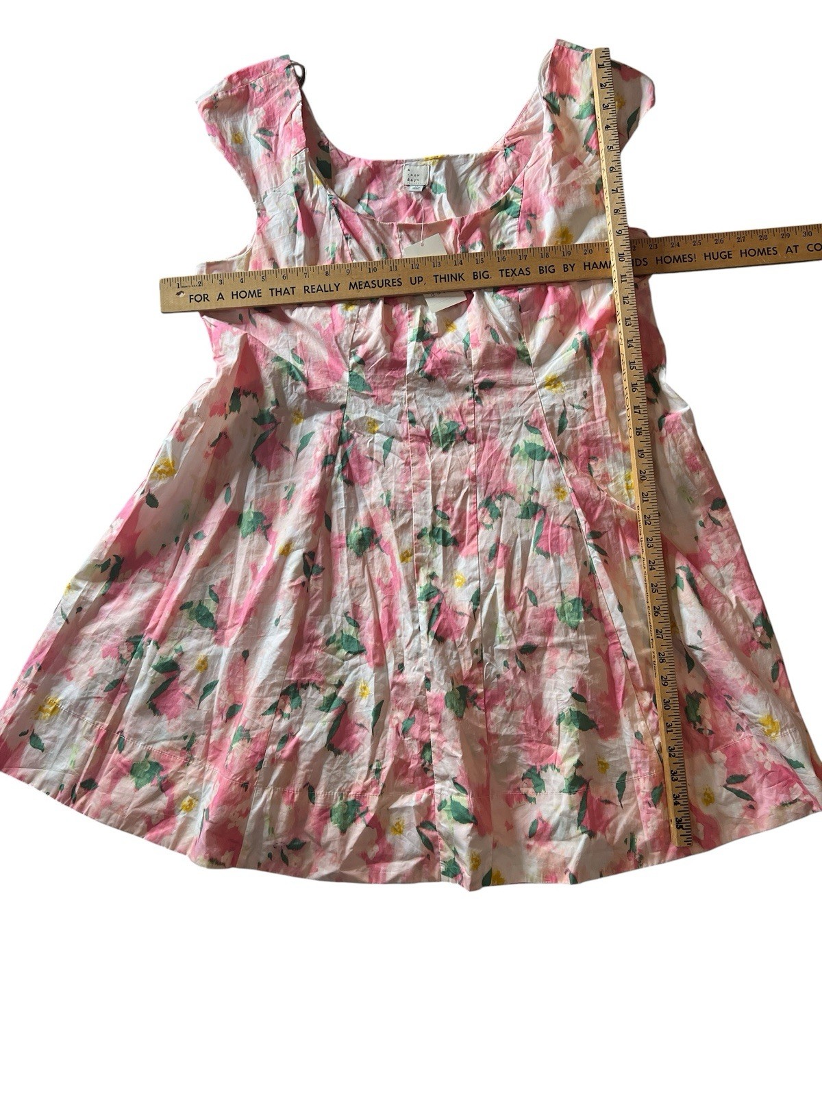 A New Day Floral Dress Size 17 Pink Cotton Fit & Flare Sleeveless Summer NWT