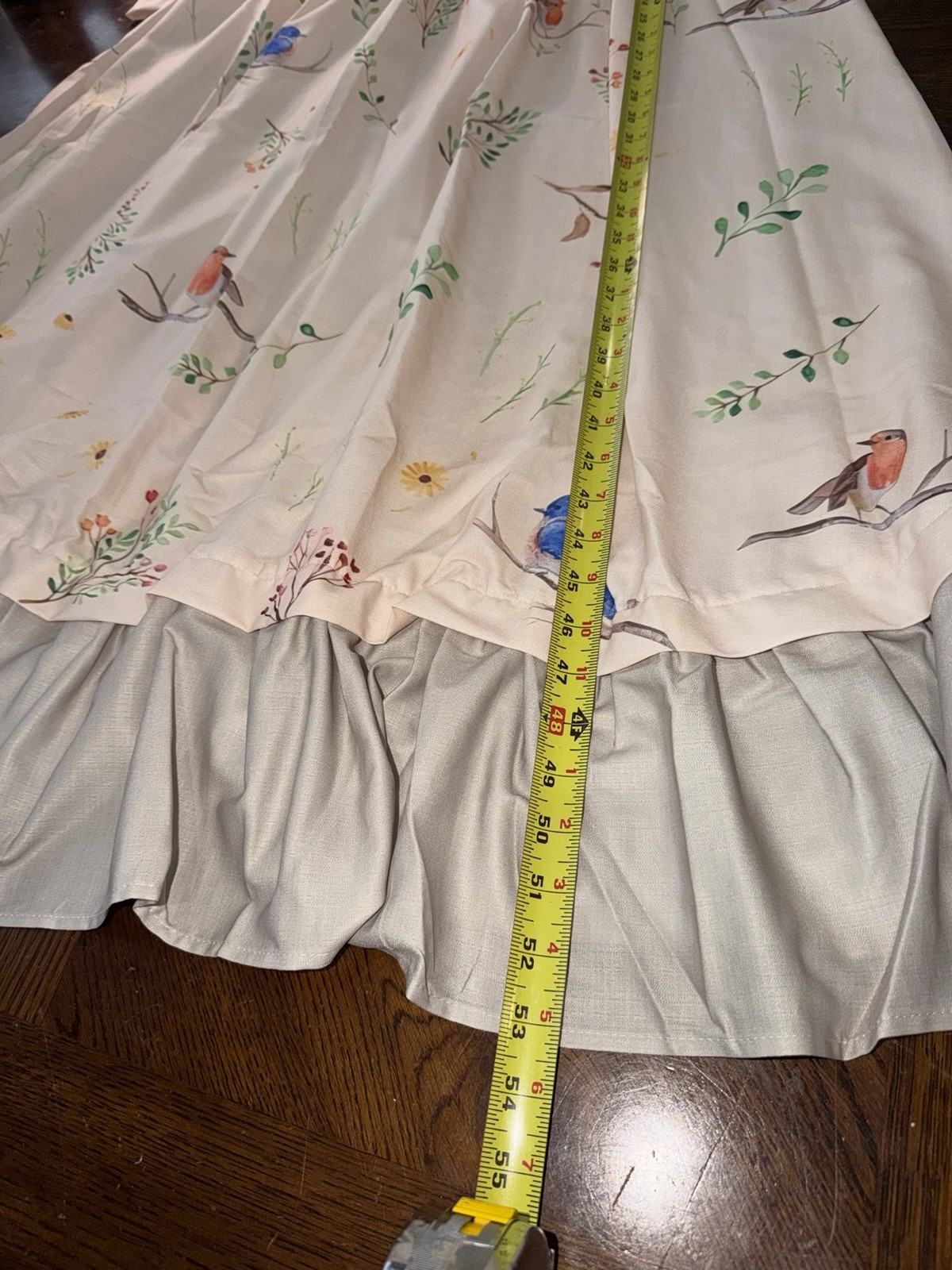 Women’s Cottage Core Prairie Peasant Midi Dress Sz L Boho Bird Ruffle Tiered New