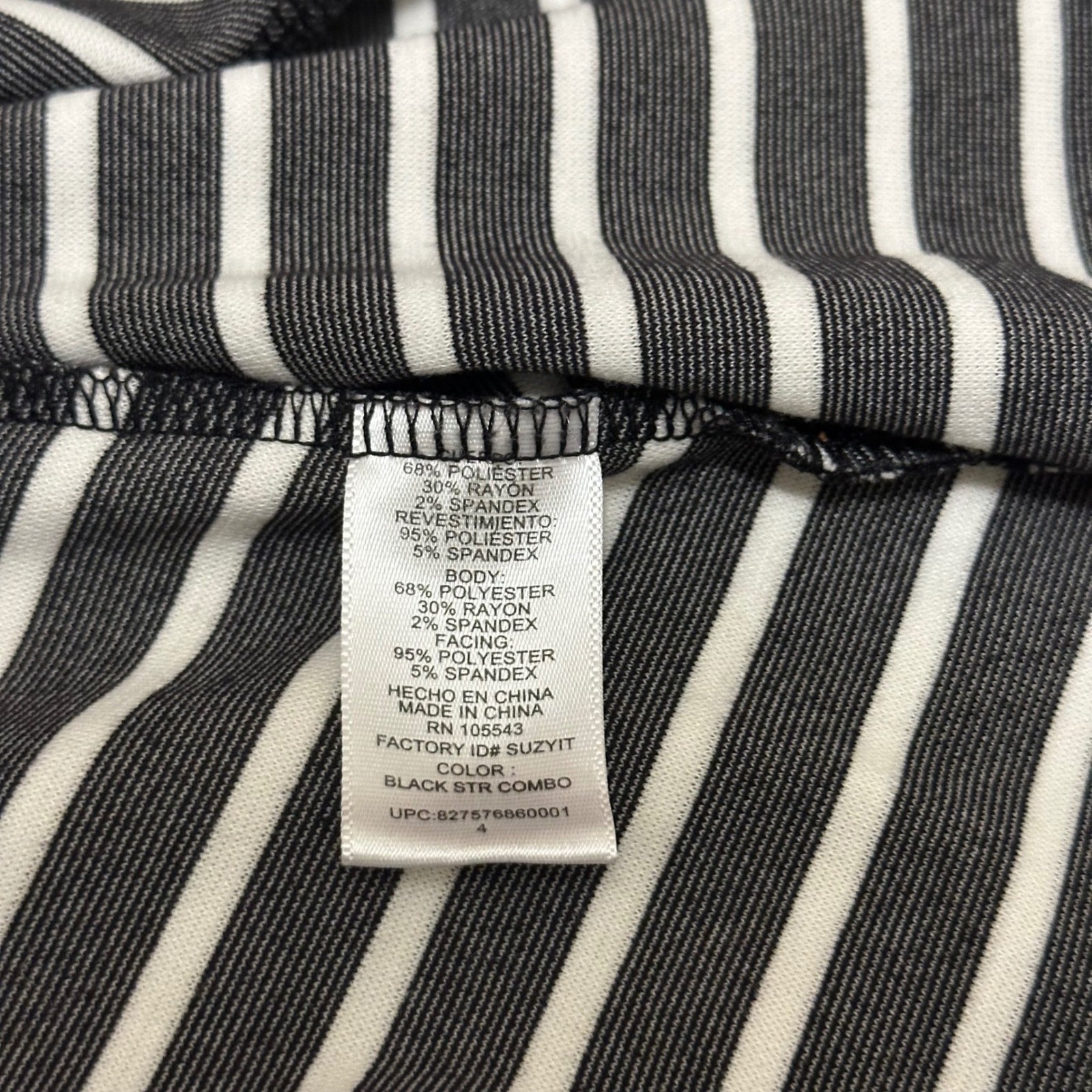 Peter Som DesigNation Black White Striped V-Neck Fit Flare Dress Womens 4