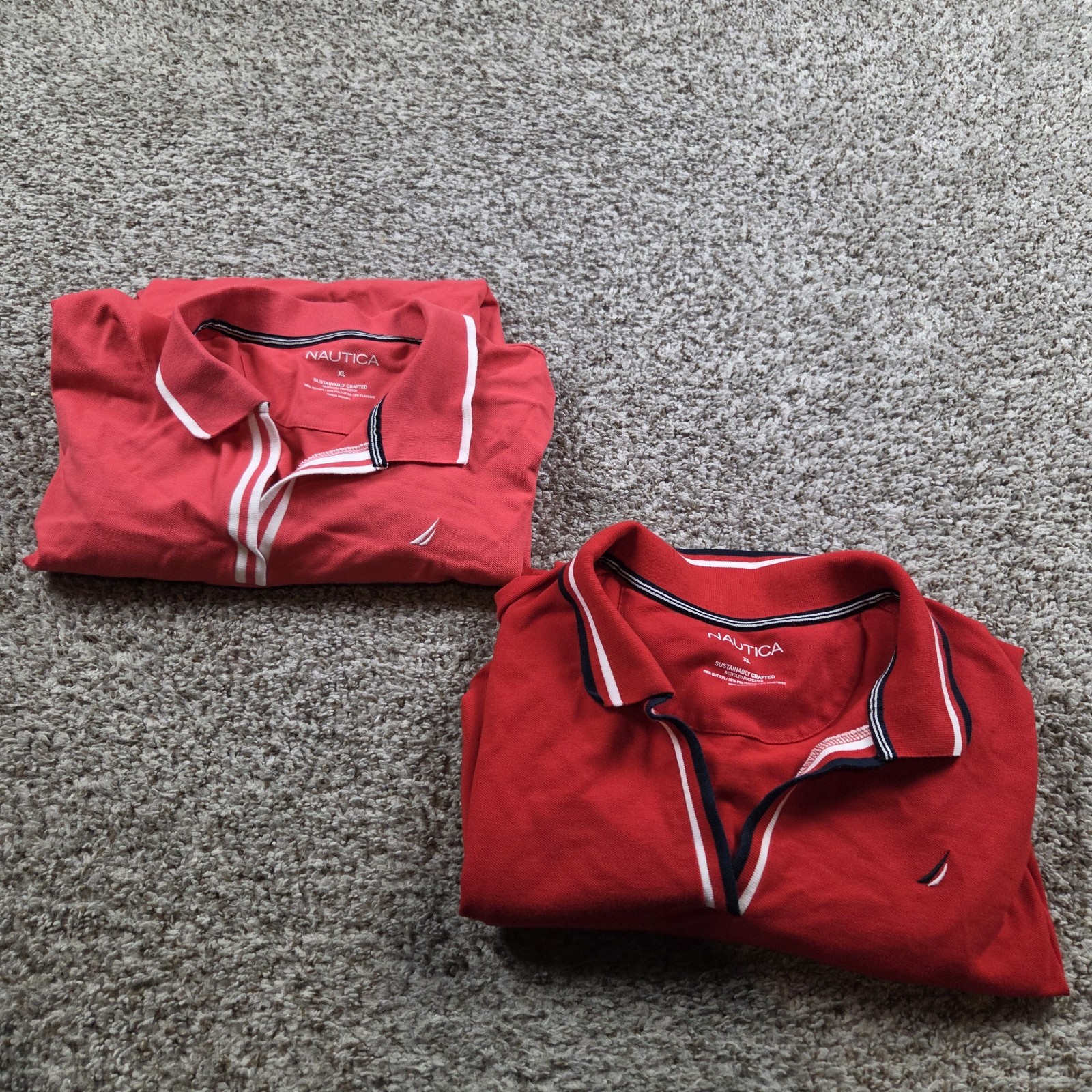 Lot Of 2 Nautica Polo Dress Womens XL Pink Red Short Sleeve