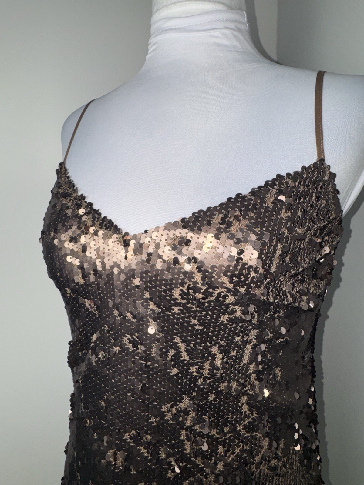 L’agence Elora Sequin Mini Dress in Rose Gold Copper/Size 0