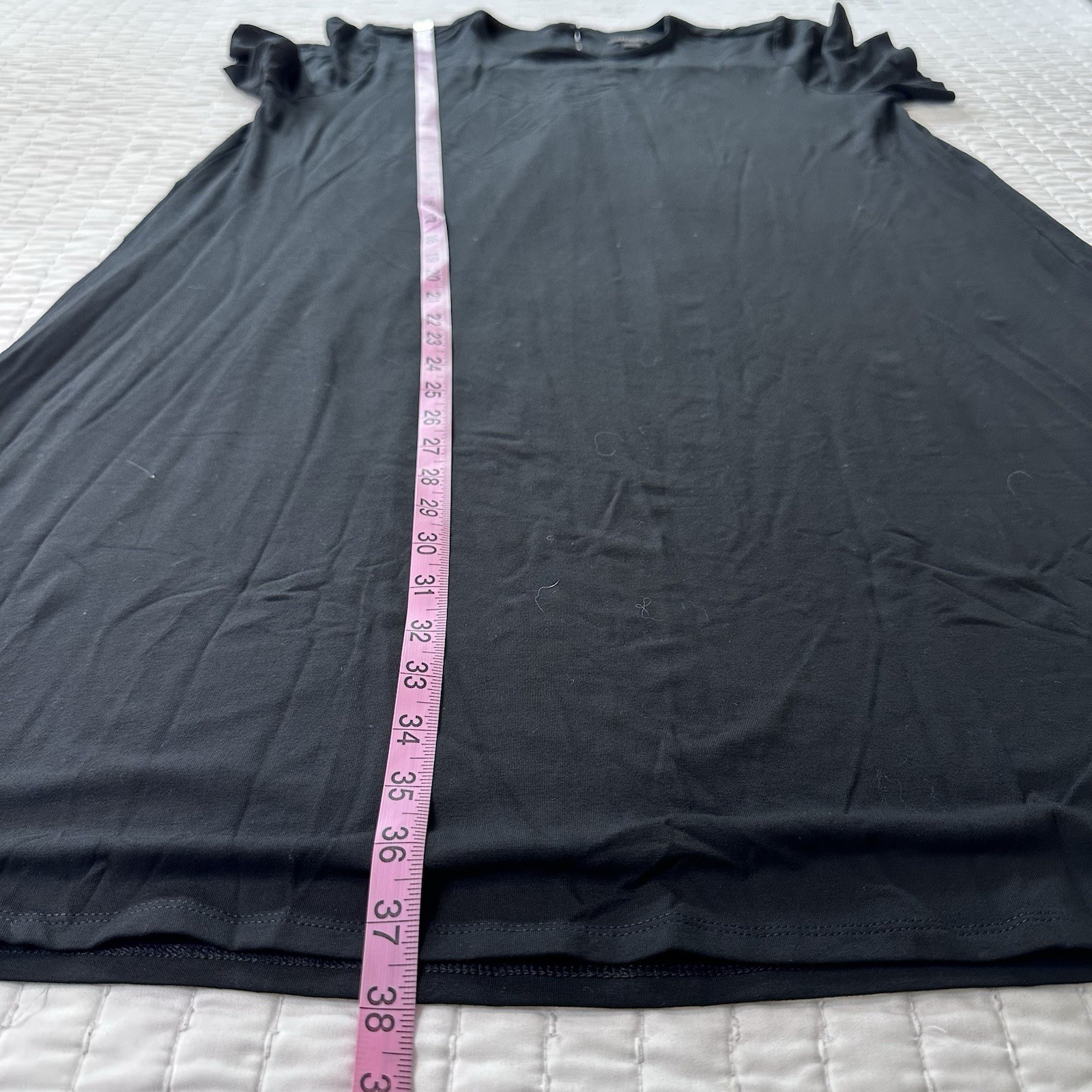 J. Jill Wearever Collection Black Soft V-Neck Short Sleeve Dress Size Tall L