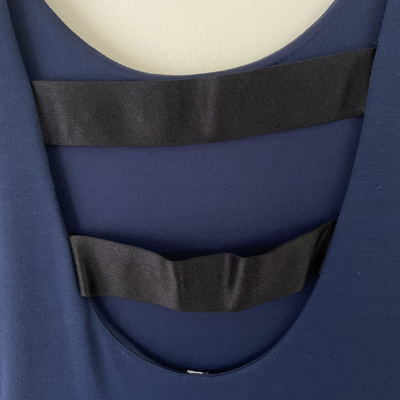 S.H.E. Soul Harmony Energy Navy 2 Stripe Back Dress Size Small