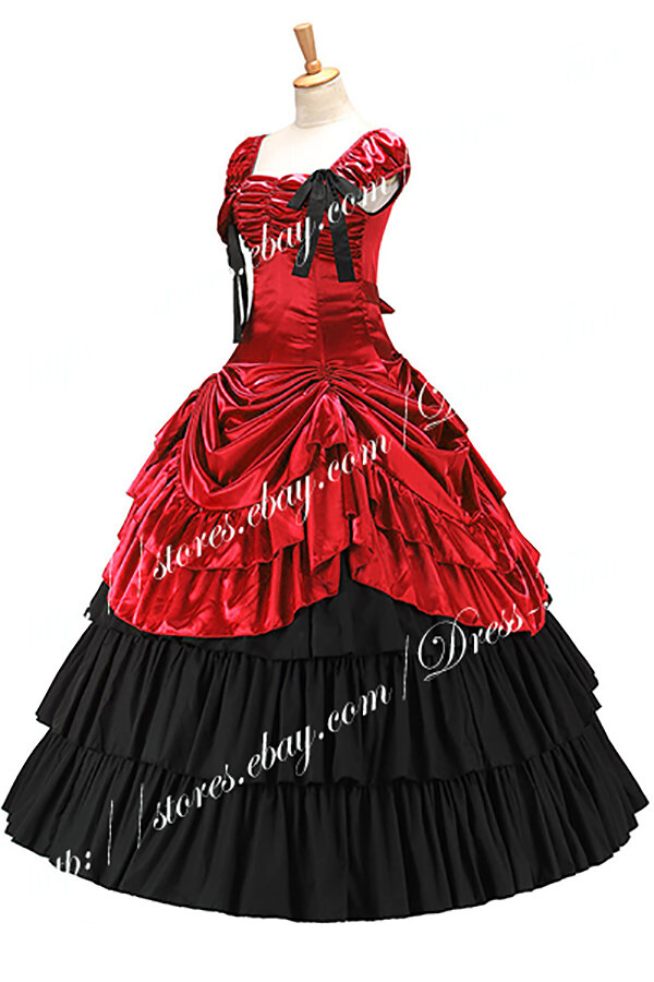 Southern Belle Satin Ball Gown Prom Wedding Red Dress Multicolor Pink Purple
