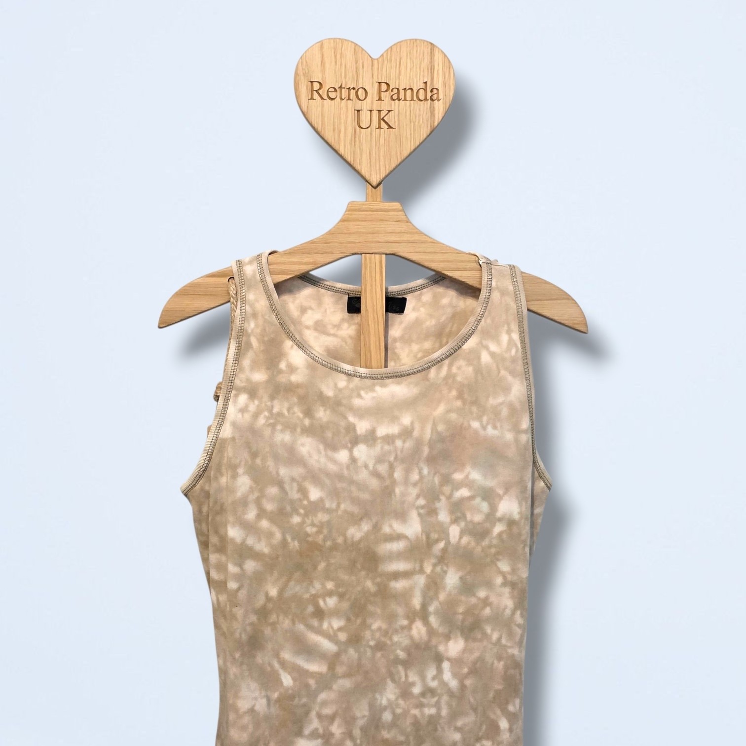 Miss Miss | Size Medium | Brown & White Tie-Dye Ribbed Midi Dress | 100% Cotton