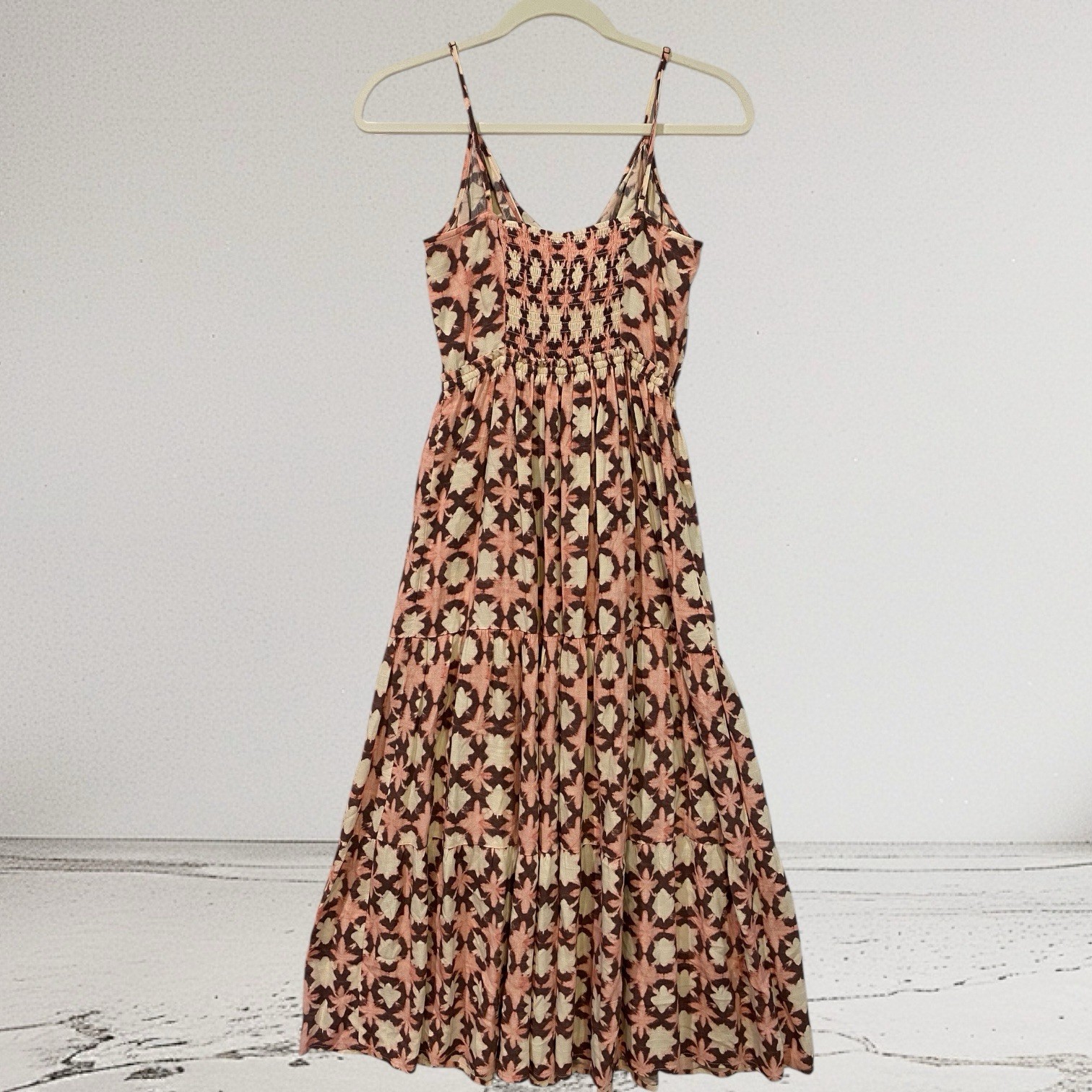 LOFT Womens Sunwashed Floral Midi Dress Size 2 Twist Cut Out Tiered $99
