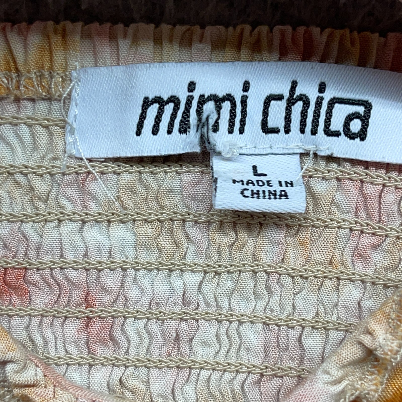 Mimi Chica Women Mini Dress Multicolor Tie Dye Spaghetti V-Neck Button Size L