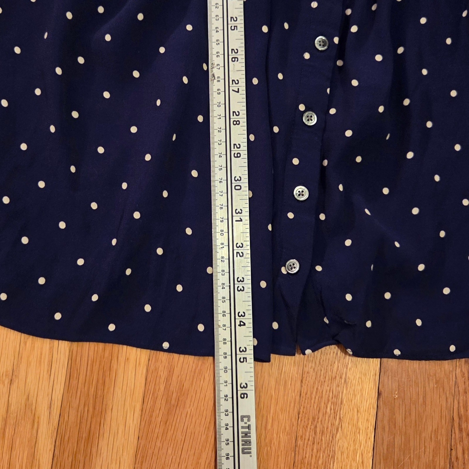 Madewell Classic Navy Polka Dot Ruffle Strap Button Front Mini Dress Sz 4