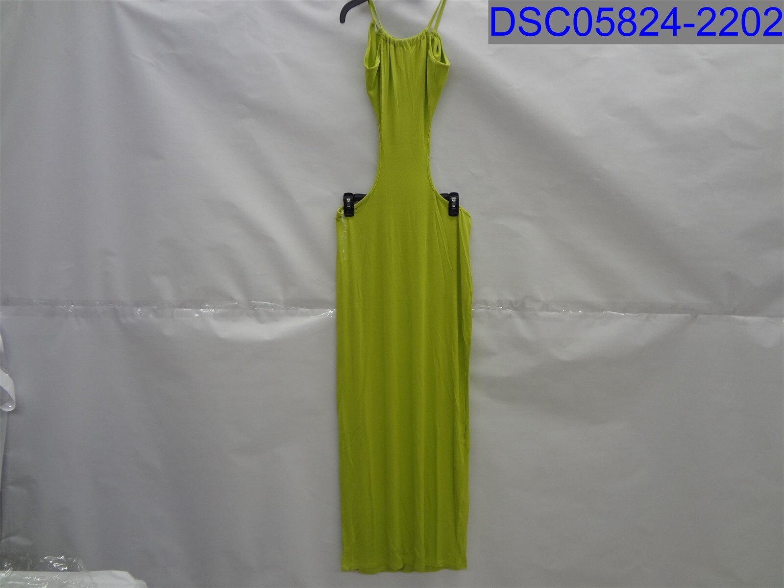 Love Highlight Womens XL Lime Green Open Back Dress Spaghetti Strap Tie