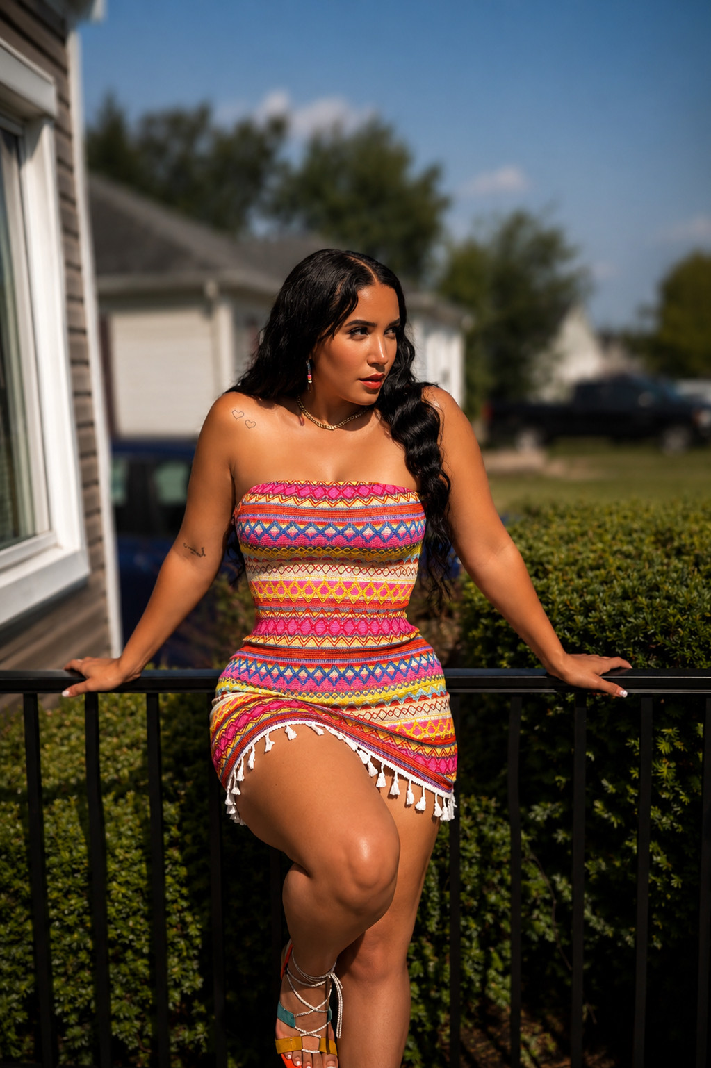 Sunset Vibes Tassel Mini Dress
